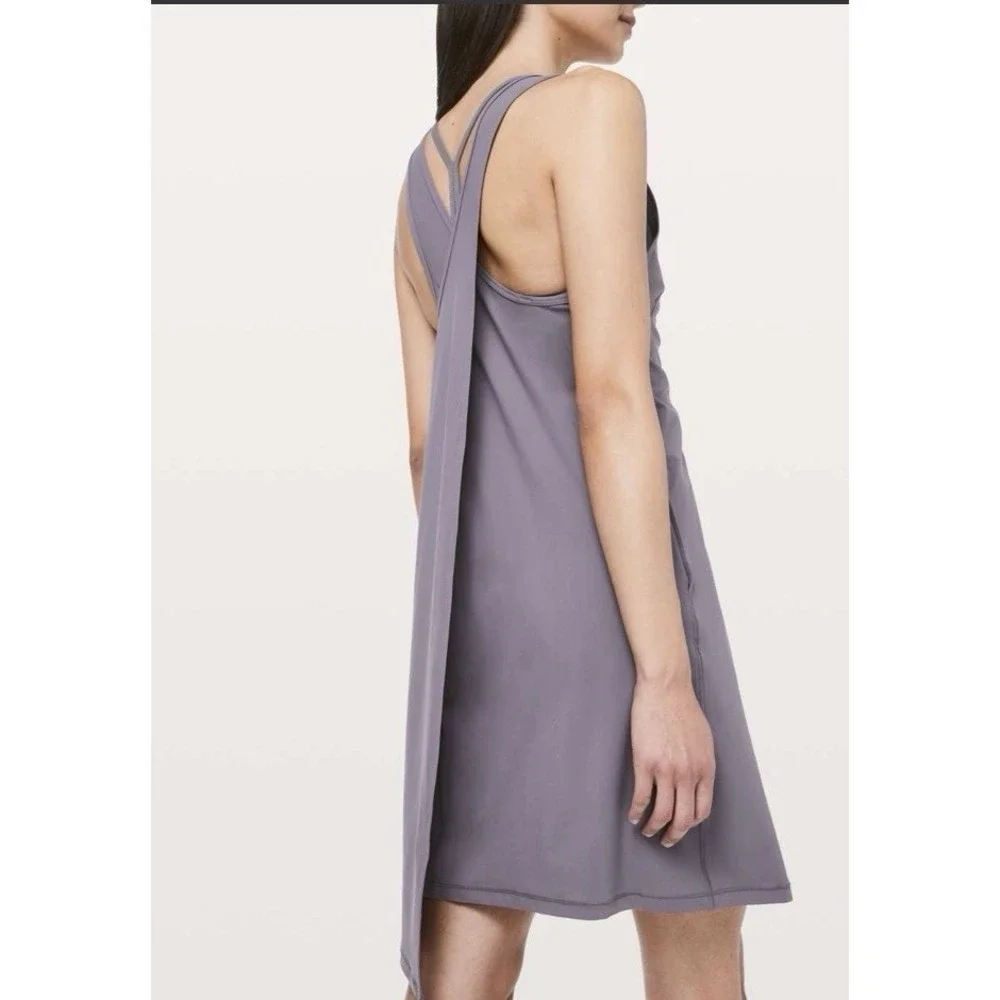 Lululemon Women Size 8 Early Morning Dress Graphite Purple Athletic Activewear